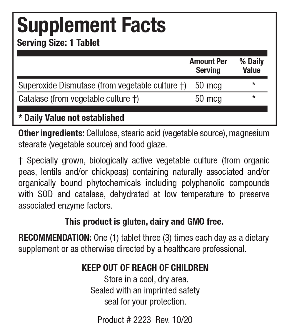 Biotics Research Dismuzyme Plus - Supplement Facts panel