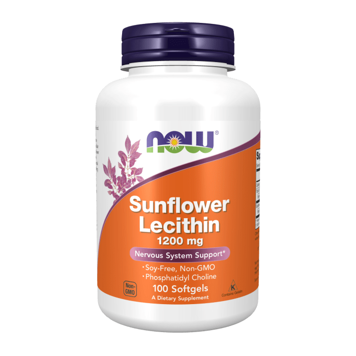 Now Foods Sunflower Lecithin 1200 mg Soy-Free 100 Sofgels - 2311 - 3 Pack