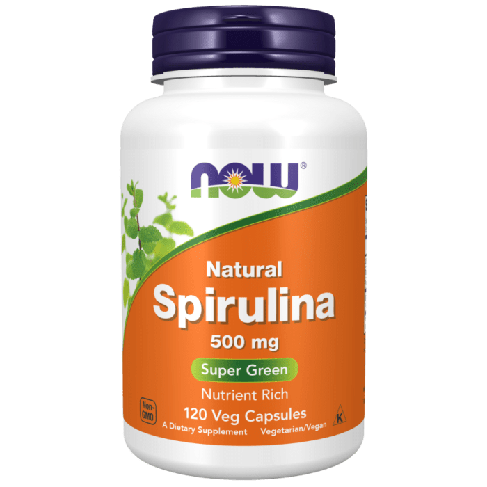 Now Foods Natural Spirulina 500 mg 120 Vcaps - 2702