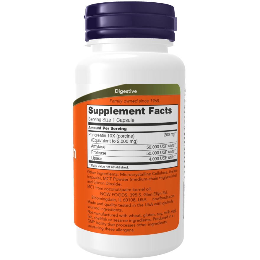 Now Foods Pancreatin 2000 100 Capsules - 2945
