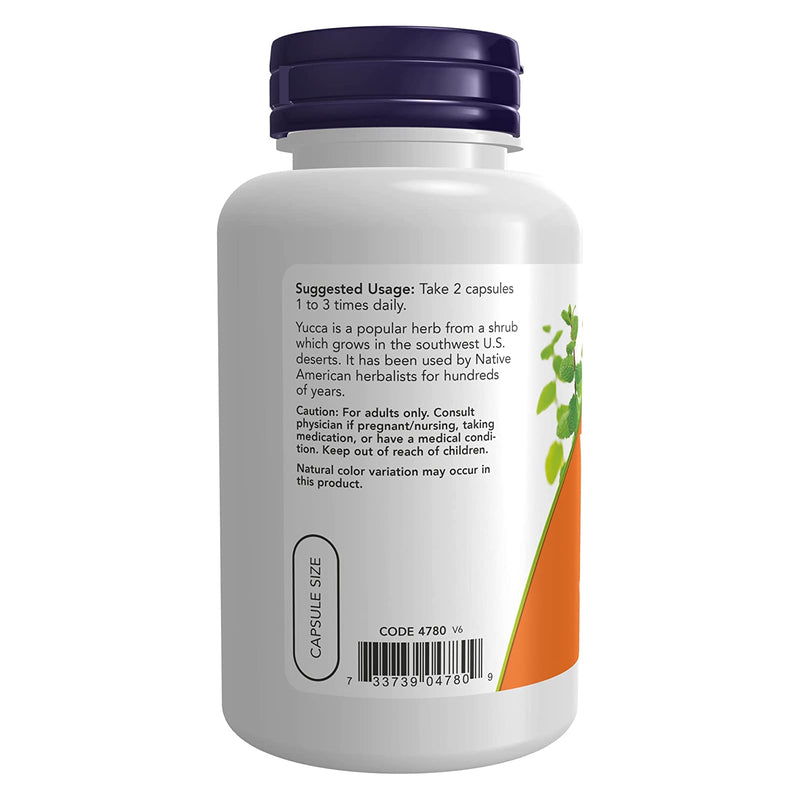 Now Foods Yucca 500mg 100 Capsules - 4780 - 4 Pack
