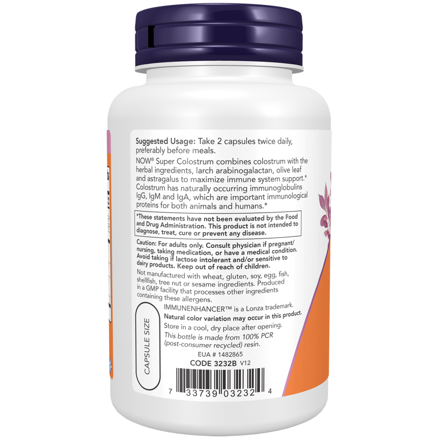 Now Foods Super Colostrum 500 mg 90 Vcaps - 3232