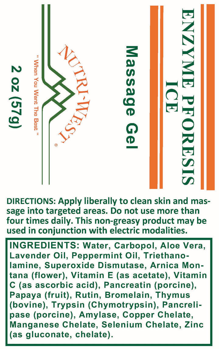 Nutri-West - Enzyme Pforesis Ice 2 Ounce (Topical) - 2 oz - Supplement Facts panel