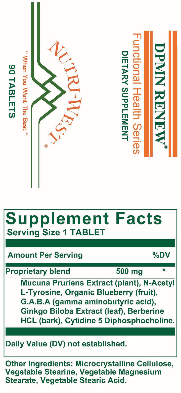 Nutri-West - DPMN Renew - 90 Tablets - Supplement Facts panel