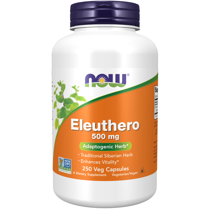 Now Foods Eleuthero 500 mg 250 Vcaps - 4033 - 2 Pack