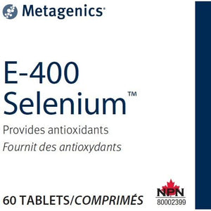 Metagenics E-400 Selenium, Antioxidant Supplement with Vitamin E to Help Support Cellular Health - 60 Tablets, 2 Month Supply - The Oasis of Health
