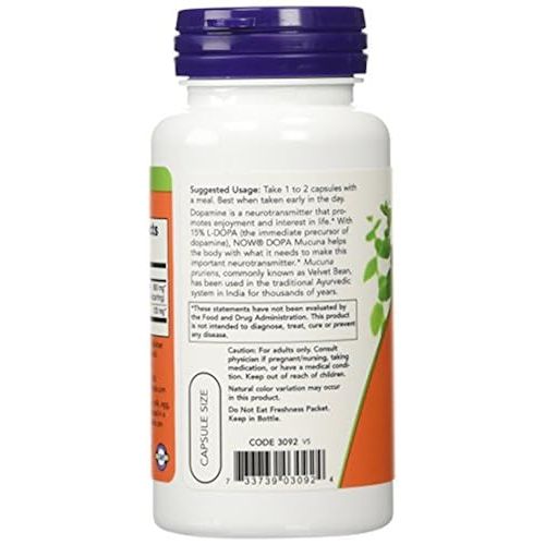 Now Foods Dopa Mucuna 90 Vcaps - 3092 - 2 Pack -