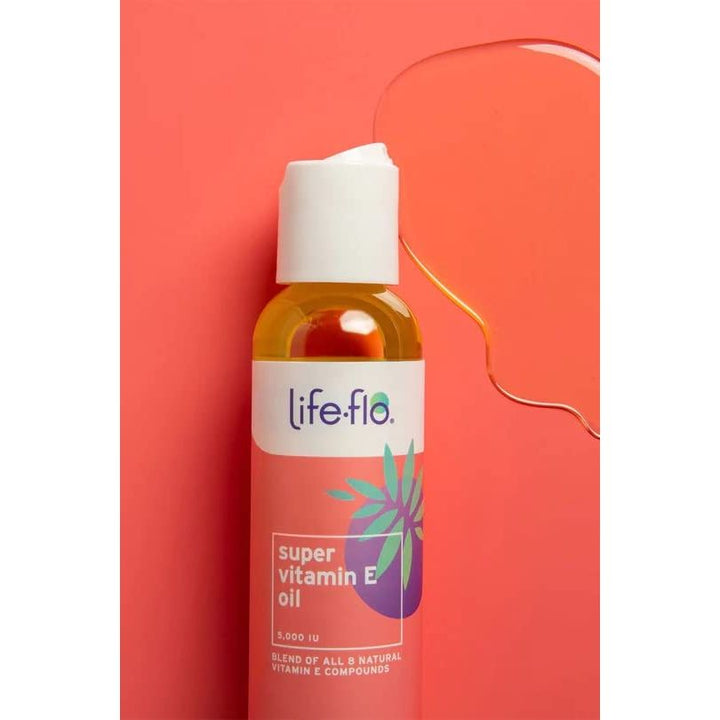 LIFE-FLO Super Vitamin E Oil 5000IU with 8 Vitamin E Compounds | Skin &amp; Antioxidant Support | Soothing Hydration | 4 Oz | Pack of 2