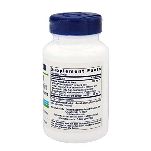 Life Extension Advanced Bio-Curcumin with Ginger & Turmerones, 30 softgels - The Oasis of Health