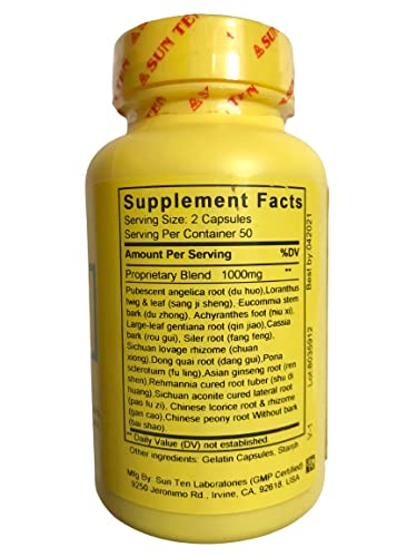 Sun Ten-Du Huo Ji Sheng Tang (Tu-huo &amp; Loranthus-Vaeicum Combination), 100 Capsules/