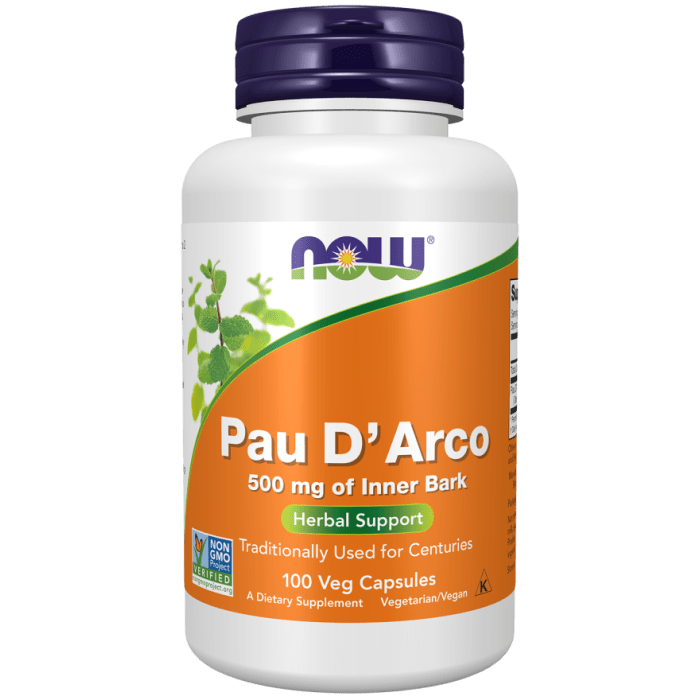 Now Foods Pau D' Arco 500 mg 100 Vcaps - 4725