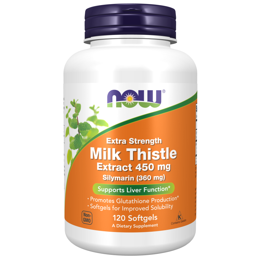 Now Foods Silymarin Milk Thistle Extract Extra Strength 450 mg 120 Softgels - 4785