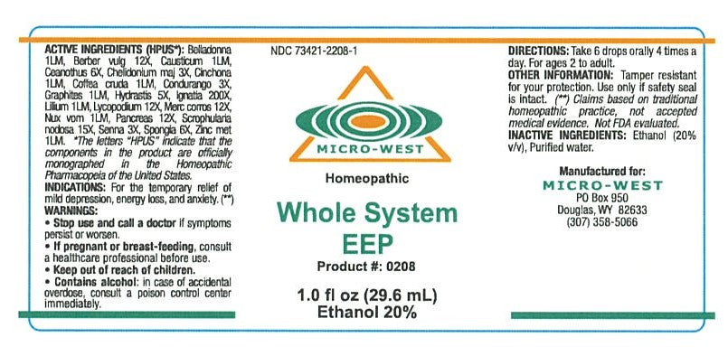 Nutri-West - Whole System EEP (HO) - 1 oz - Supplement Facts panel