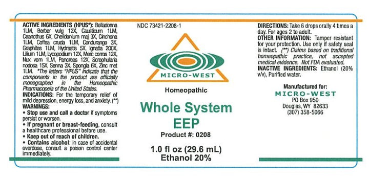 Nutri-West - Whole System EEP (HO) - 1 oz - Supplement Facts panel