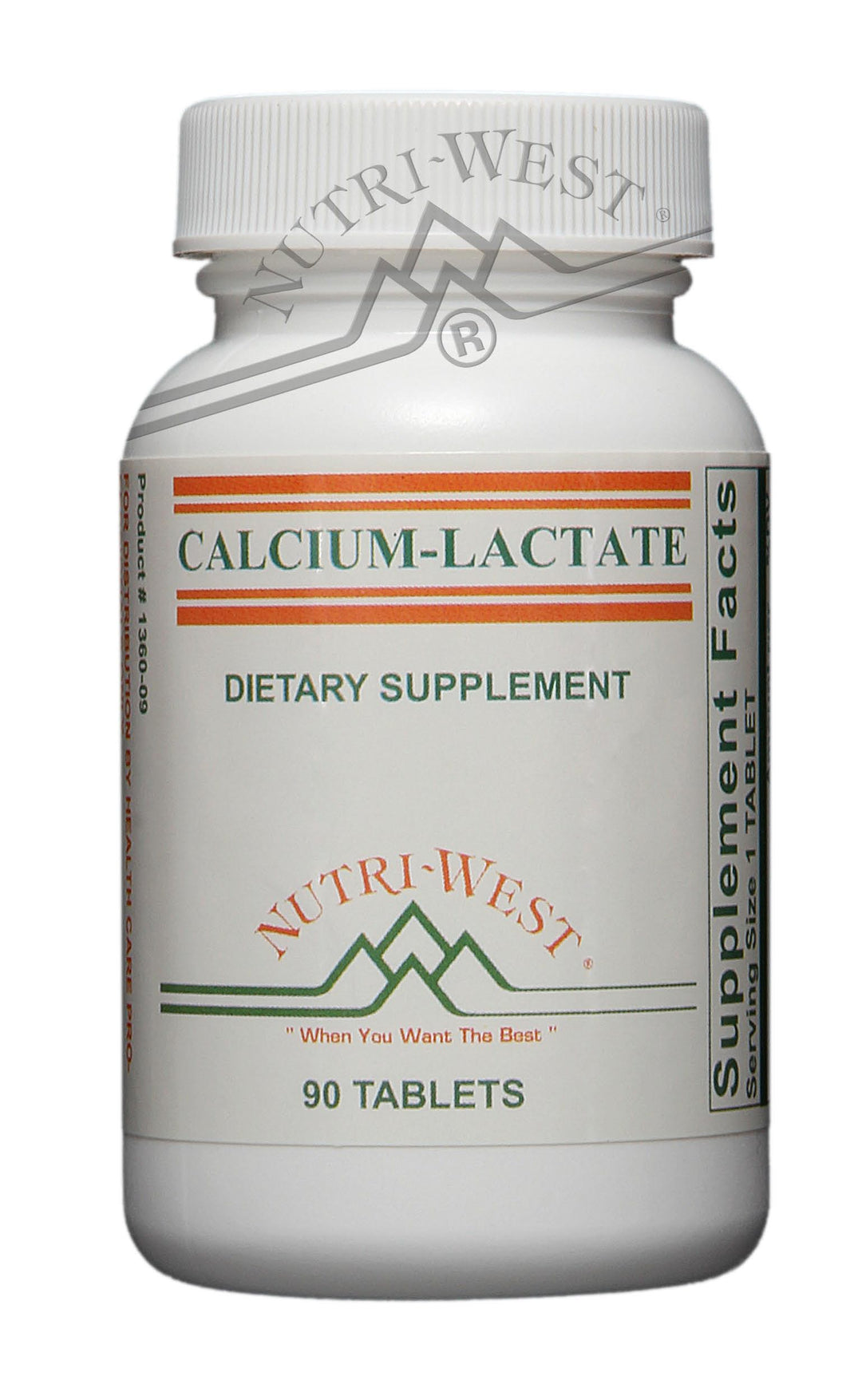 Nutri-West - Calcium Lactate - 90 Tablets - The Oasis of Health