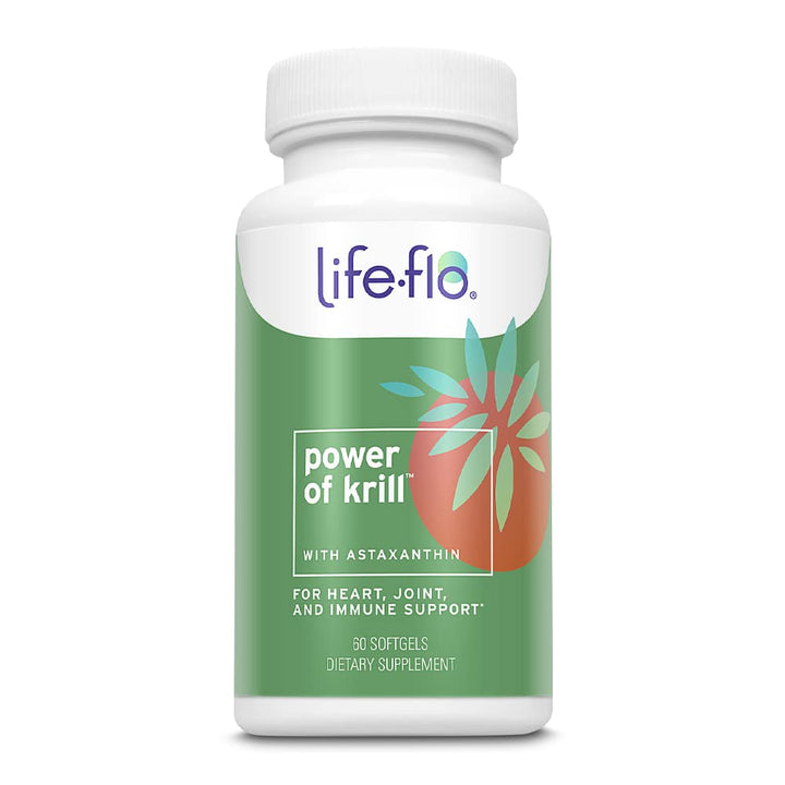 LIFE-FLO Power of Krill | Antarctic Krill Oil w/Omega-3s &amp; Astaxanthin | Immune, Heart &amp; Joint Formula | 60ct, 30 Serv.