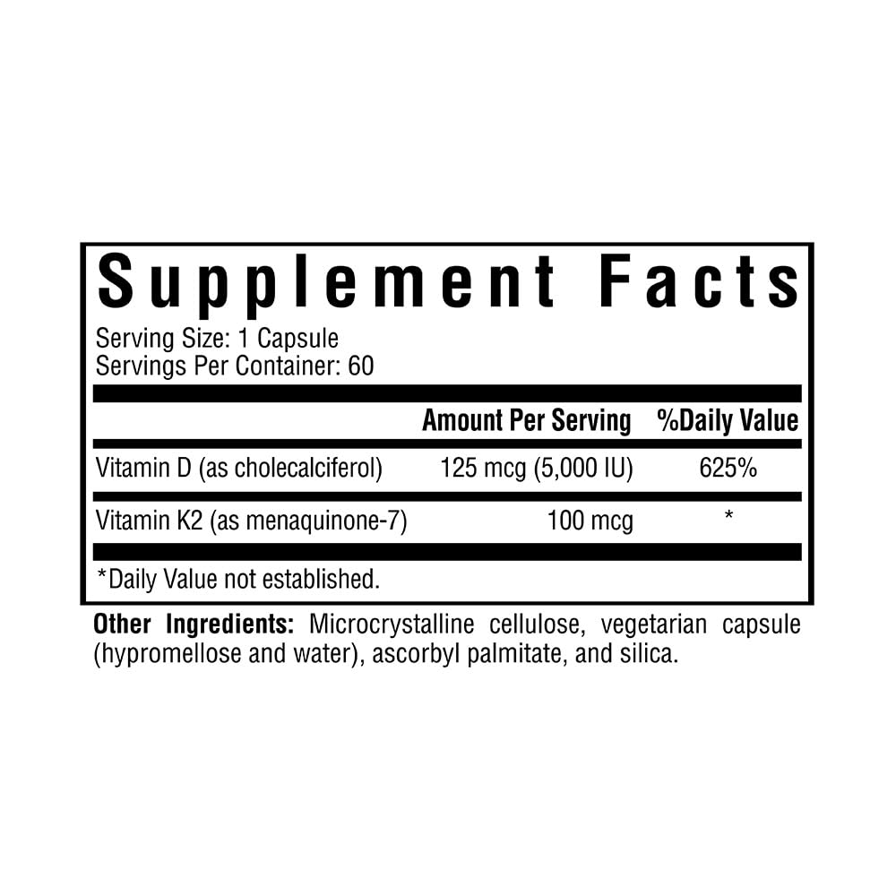 Vitamin D3 + K2 Seeking Health - 60 Vegetarian Capsules