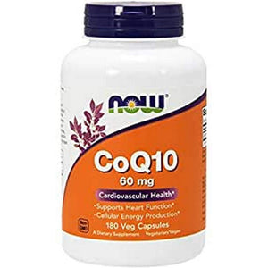 NOW Foods CoQ10 60mg, 180 Vcaps (Pack of 3)