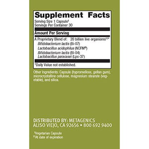 Metagenics UltraFlora� Restore � Daily Probiotic � Intestinal Support* | 30 Capsules - The Oasis of Health