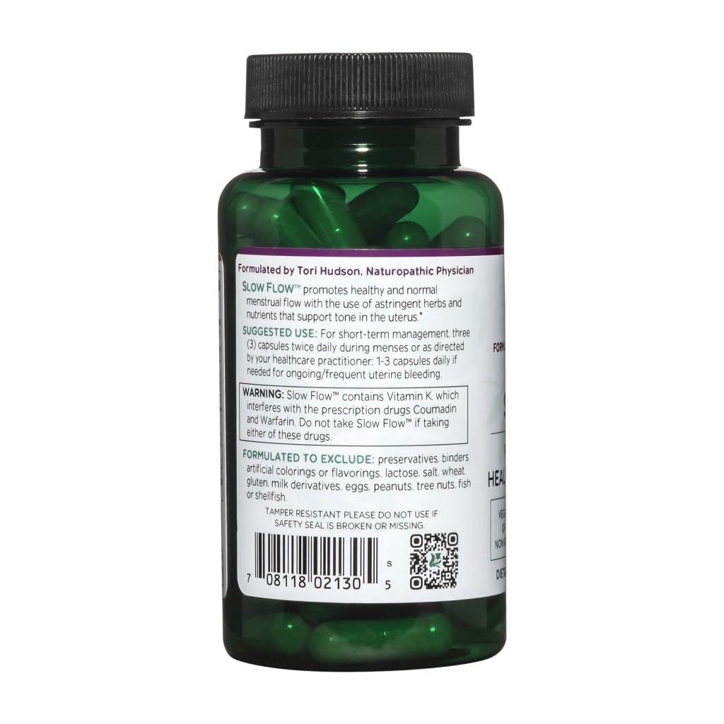 Vitanica Slow Flow, Menstrual Flow Support, Vegan, 60 Capsules (Slow Flow)