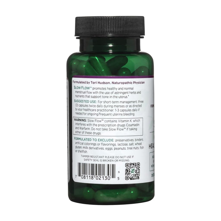 Vitanica Slow Flow, Menstrual Flow Support, Vegan, 60 Capsules (Slow Flow)