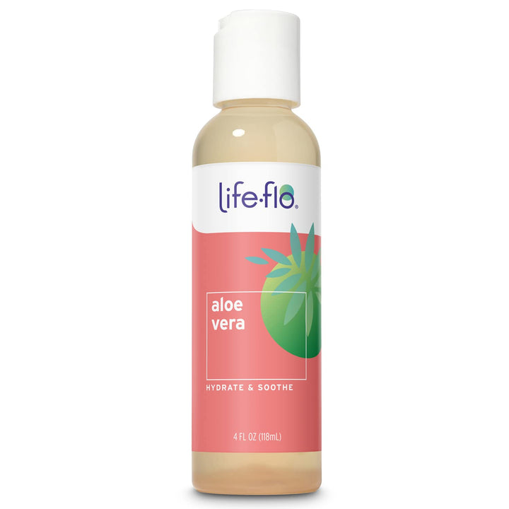 LIFE-FLO Aloe Vera, Soothing Moisture for Dry Skin Care, Calms Redness, Conditions &amp; Hydrates Skin with Organic Aloe Vera Juice, No Synthetic Thickeners or Fillers, 4 FL OZ
