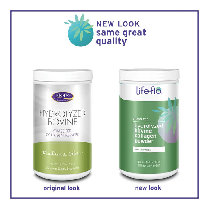 LifeFlo Hydrolyzed Bovine Collagen, Grass Fed | Supports Vibrant Skin &amp; Hair, Bone &amp; Joint Health | 12.7oz, 60 Serv.