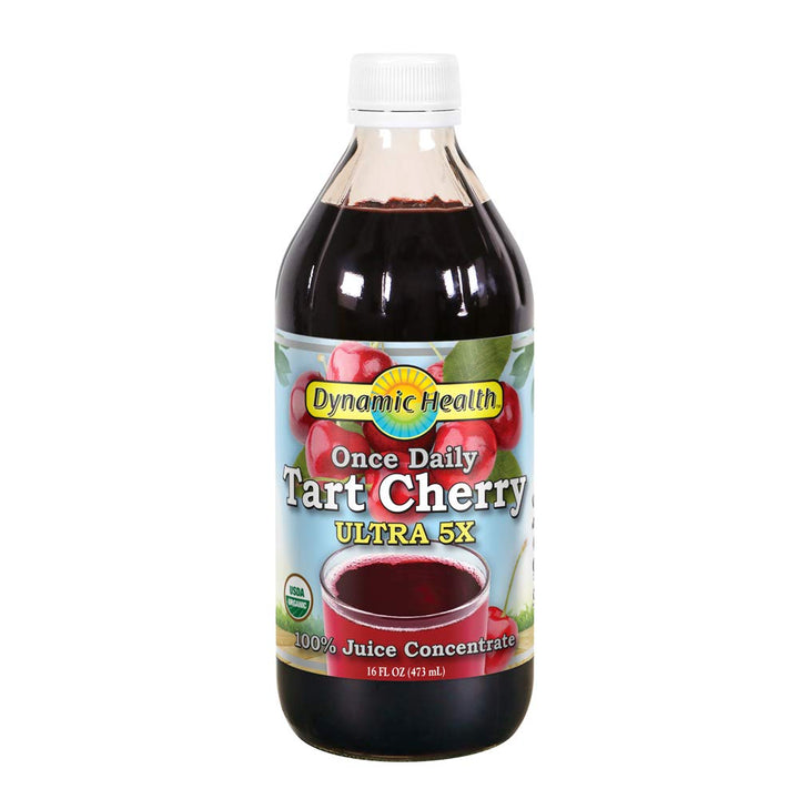 Dynamic Health Once Daily Tart Cherry Ultra 5X | 100% Juice Concentrate | No Additives or Preservatives | Antioxidant | 16 Oz, Btl-Glass | Pack of 2