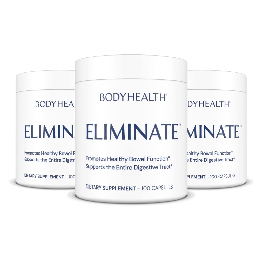BodyHealth Intestinal Cleanse - Eliminate, Colon Cleanser Detox, Gentle Laxative Pills and Bowel Flush Constipation Relief for Adults, Body Cleanse for Colon Health and Clean Gut (100 Capsules)