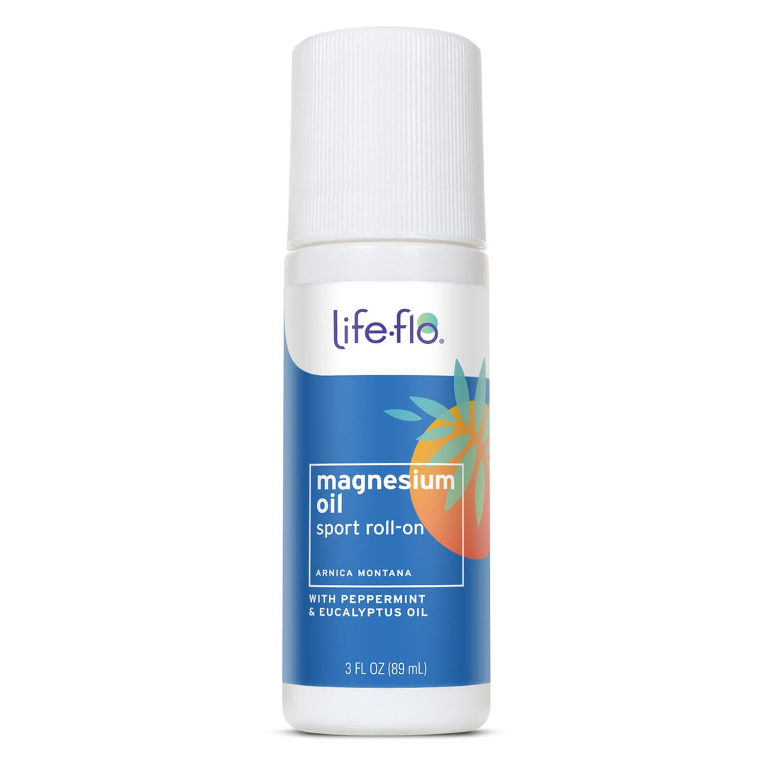 Life-FLO Magnesium Oil Sport Roll-On for Adults and Kids - Magnesium Chloride from Zechstein Seabed Plus Arnica - Calms and Refreshes Muscles and Joints After Exercise - 3oz Roller