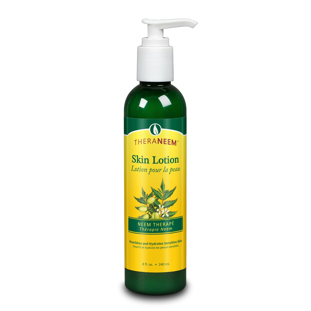 TheraNeem Neem Soothing Skin Lotion for Men &amp; Women - Moisturizing Cream for Hand &amp; Body, Natural Care for Dry &amp; Sensitive Skin, Made w/ Aloe, Shea Butter, &amp; Organic Neem Oil - 8 fl oz