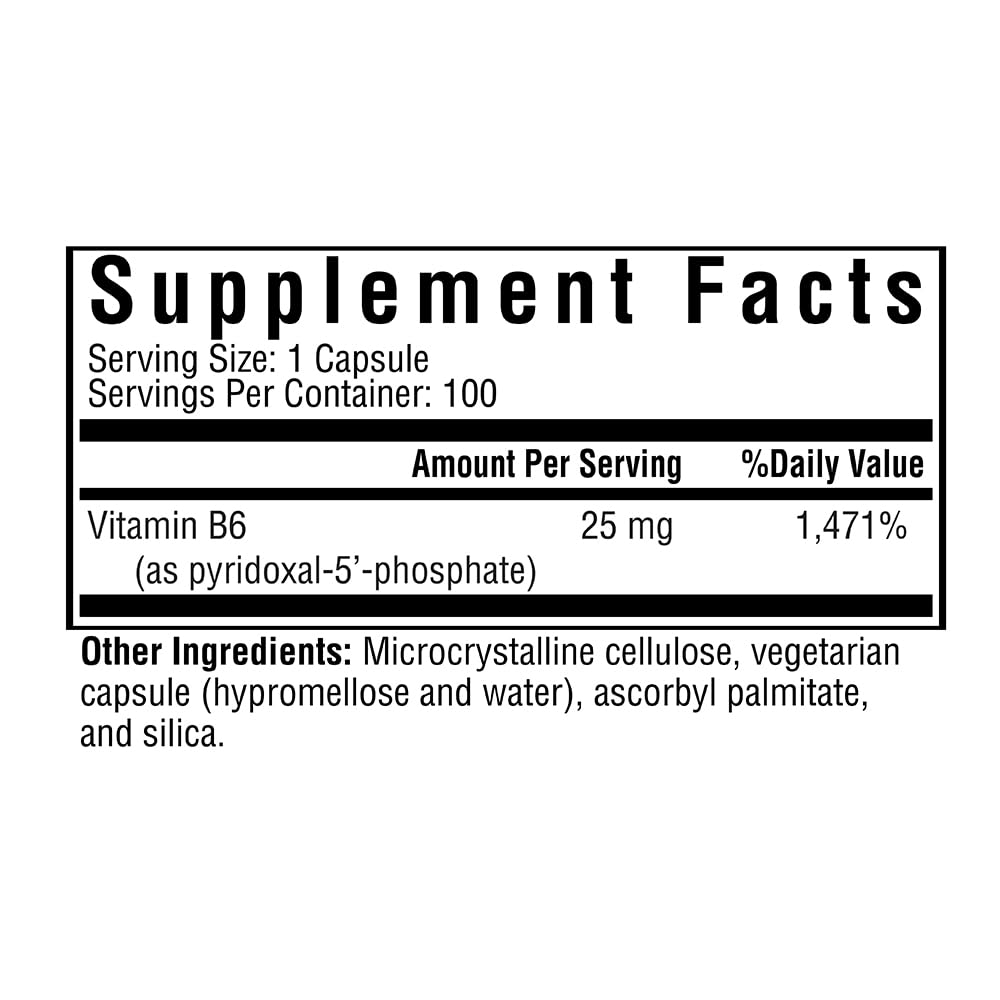 Seeking Health P-5-P (Pyridoxal 5-Phosphate) - Immune Health &amp; Homocysteine Metabolism Support - Support Energy Production with Bioavailable Vitamin B6-25, 100 Capsules