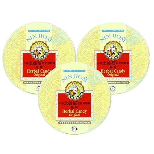 Nin Jiom Herbal Candy- 3 Tins (Original Flavor)