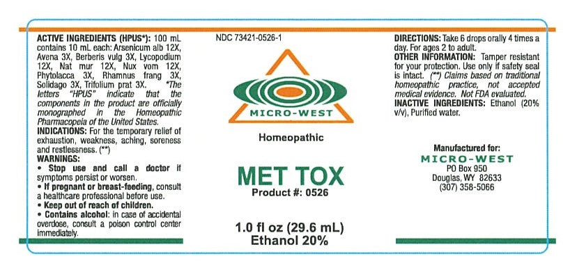 Nutri-West - Met Tox (Homeopathic) - 1 oz - Supplement Facts panel