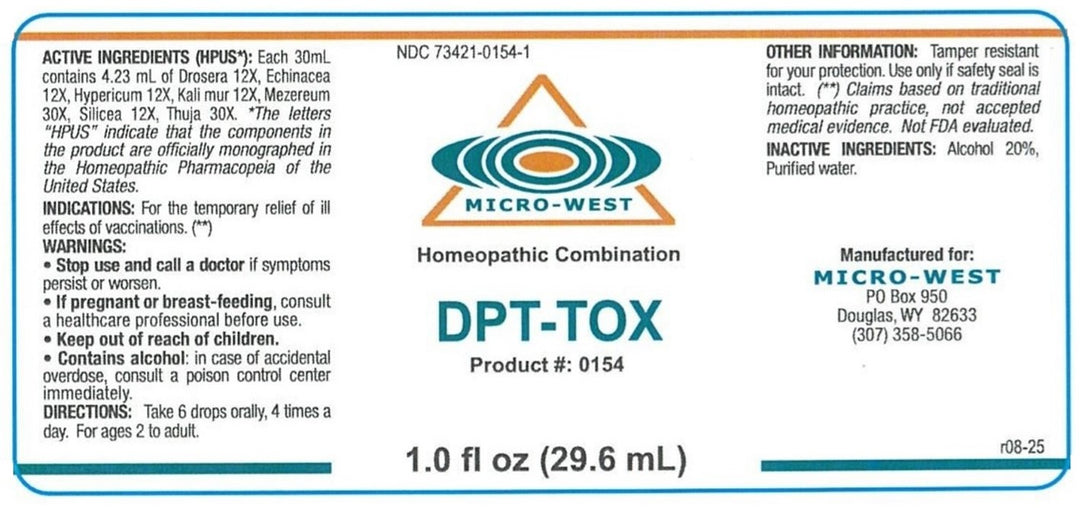 Nutri-West - DPT-Tox - 1 oz - Supplement Facts panel