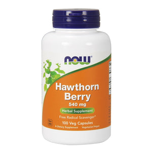 NOW Foods Hawthorn Berry 540 mg, 100 Veg Capsules (Pack of 2)