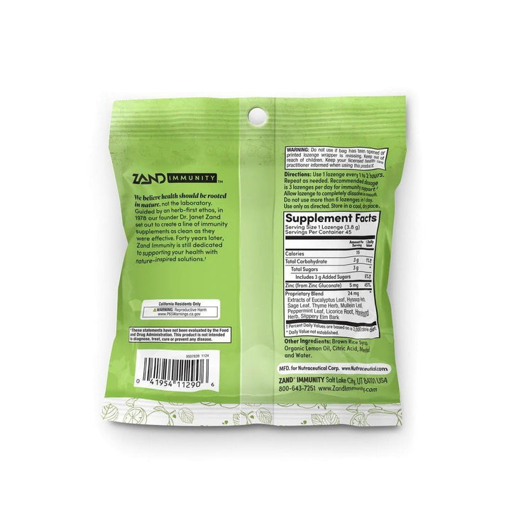 ZAND Lemon Zinc 45 Lozenge
