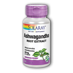 SOLARAY Ashwagandha Root Extract, 470 mg, 60 VegCaps  39902