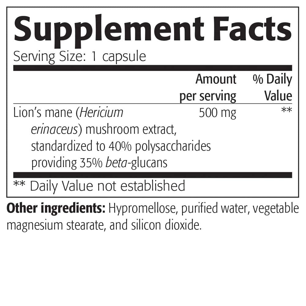 NEW ROOTS HERBAL Lions Mane Supplement Capsules (60 Caps) | 500mg Highly Concentrated Lion&