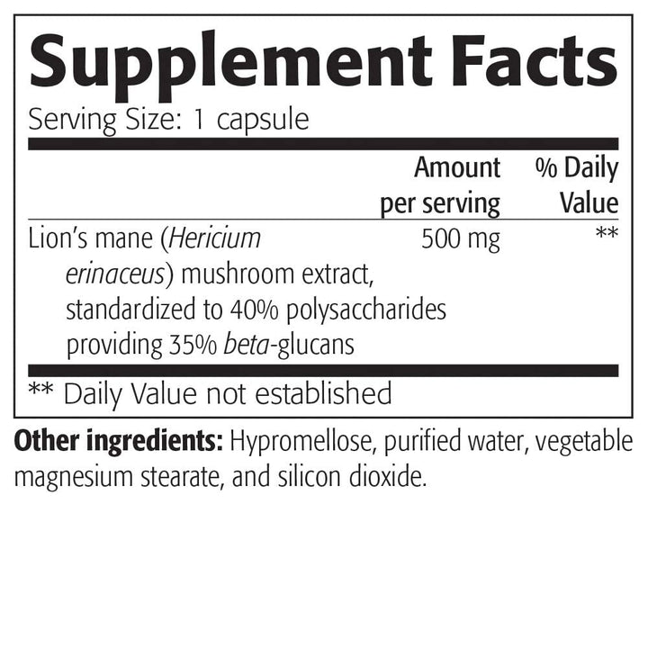 NEW ROOTS HERBAL Lions Mane Supplement Capsules (60 Caps) | 500mg Highly Concentrated Lion&