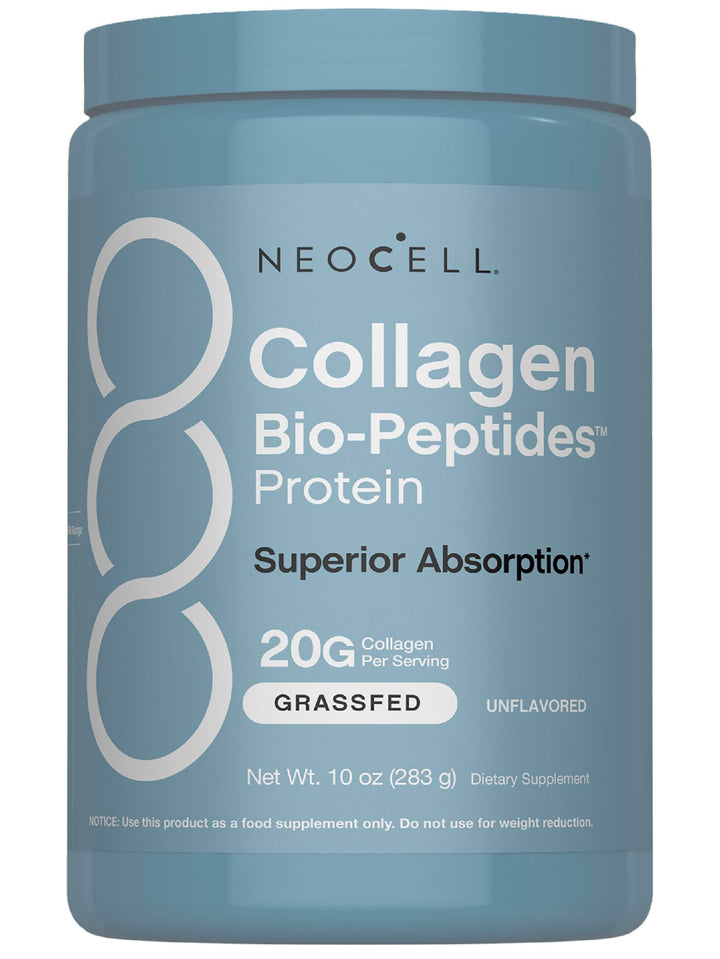 NeoCell Collagen Bio-Peptides Powder | 10oz | Super Hair, Skin, and Nails | Superior Absorption | Grassfed Protein Supplement | Advanced with 18 Essential Amino Acids