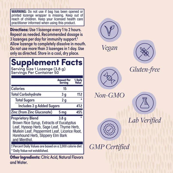 Menthol Immune Support Lozenges by Zand Immunity