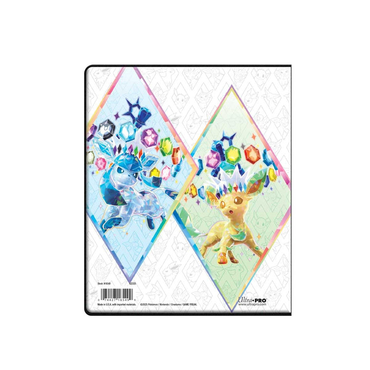 Ultra PRO Scarlet &amp; Violet 4-Pocket Portfolio for Pokémon Cards - Vibrant Terestallized Espeon, Umbreon, Glaceon, Leafeon - Holds 80 Pokemon Cards or Standard Size Cards + 4 Oversized Cards