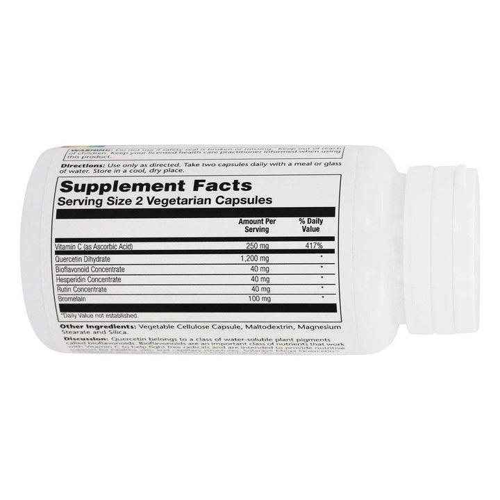 Solaray Mega Quercetin, Healthy Sinus &amp; Immune Support &amp; AMPK Activator, Rutin, Hesperidin &amp; Bromelain, 60 VegCaps