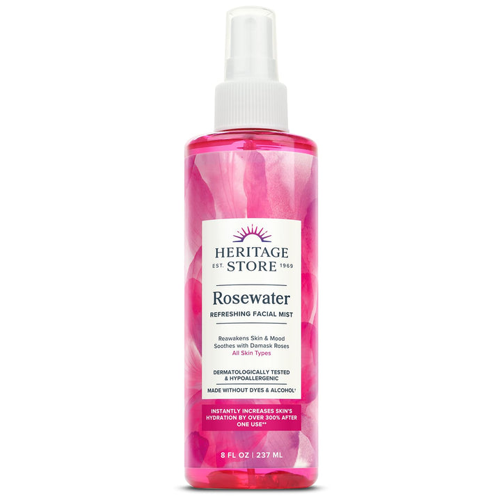 Heritage Store Moisturizing Mist, Plumeria Flower Water with Atomizer, 8 Ounce