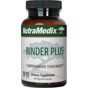 NutraMedix Binder Plus - Comprehensive Toxin Binder & Body Detoxifier - Prebiotic Antioxidant Support + Inulin, Bentonite, Aloe Vera, Activated Charcoal, Fulvic Minerals & Chitosan (120 Capsules)