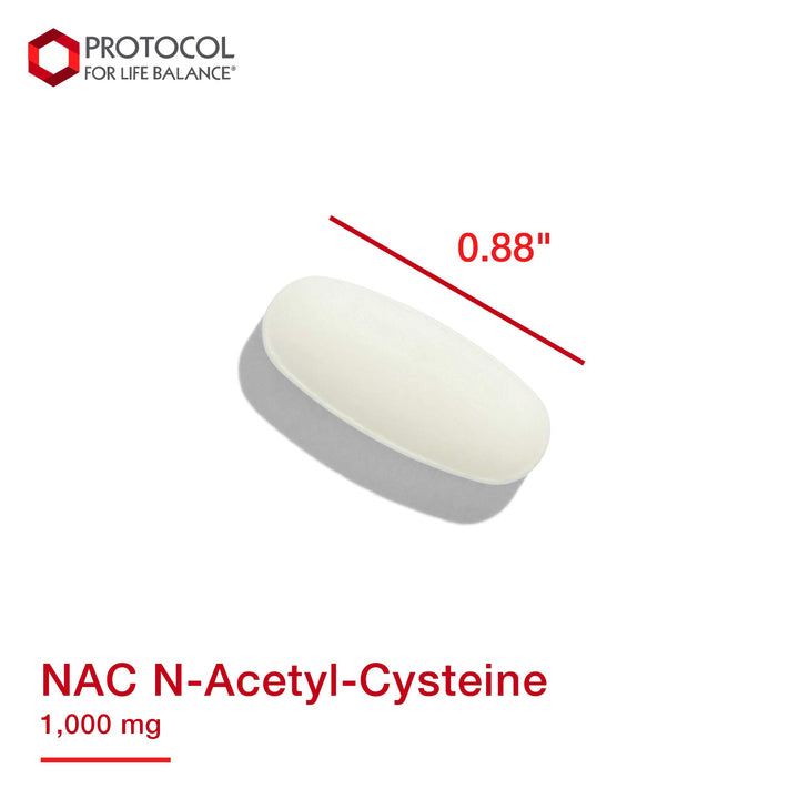 Light Gray Protocol For Life Balance NAC (N-Acetyl Cysteine) 1000 Mg 120 Tablets - P0185