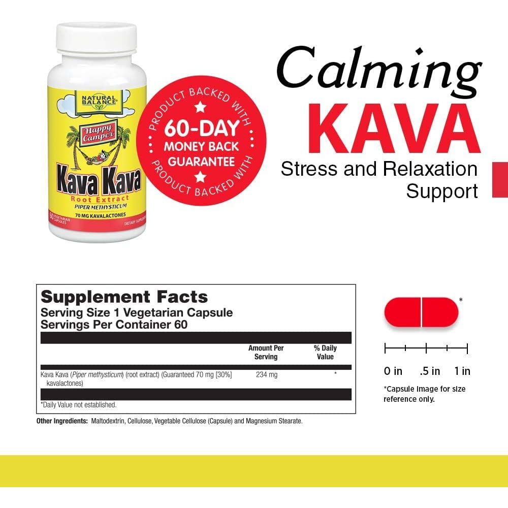 Natural Balance Kava Kava Root Extract - 60 Vegetarian Capsules