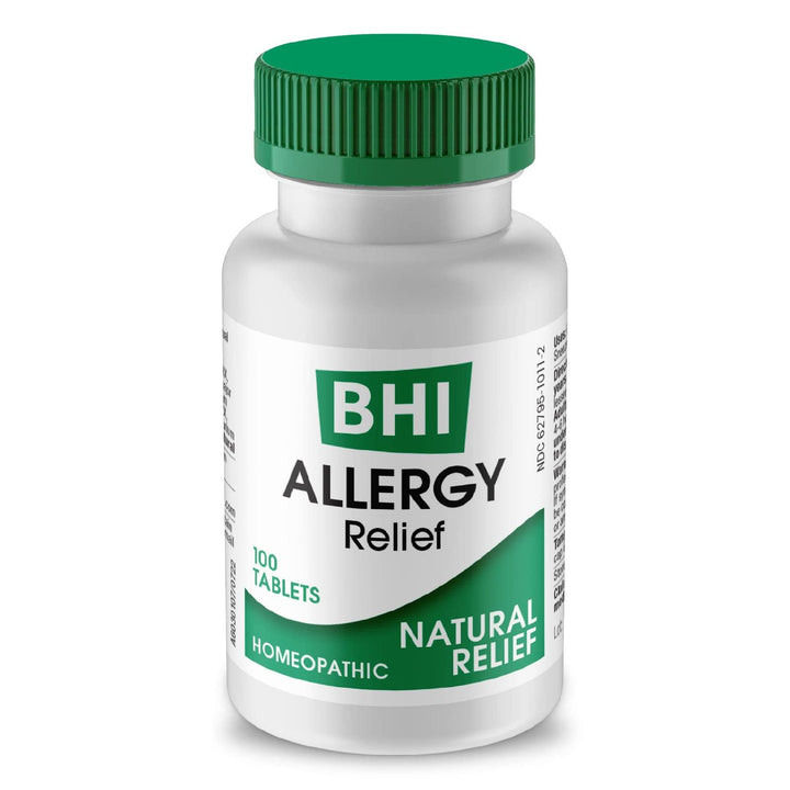 MediNatura BHI Allergy Relief Multi-Symptom Natural Safe Relief of Runny Nose Sneezing Itchy Eyes &amp; Congestion 15 Targeted Homeopathic Active Ingredients Help Calm Discomfort - 100 Tablets