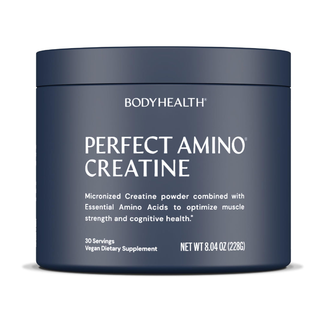 BodyHealth Creatine Monohydrate Powder – Vegan Pre Workout Supplement with PerfectAmino, BCAAs & EAAs – Keto-Friendly, Muscle Recovery & Energy Support – 5g Creatine per Serving.